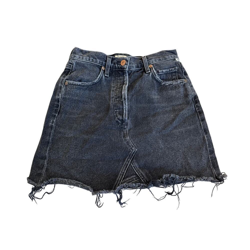 Citizens of Humanity Premium Vintage jean skirt, mini; button fly; Black; 25